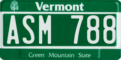 VT license plate ASM788