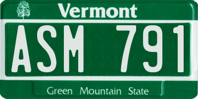 VT license plate ASM791