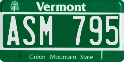 VT license plate ASM795