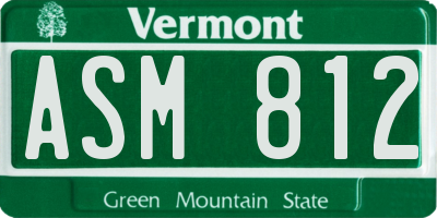 VT license plate ASM812