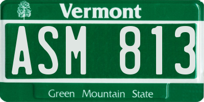 VT license plate ASM813
