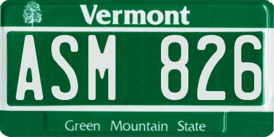VT license plate ASM826