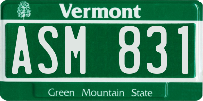 VT license plate ASM831