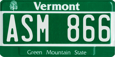 VT license plate ASM866