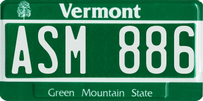 VT license plate ASM886