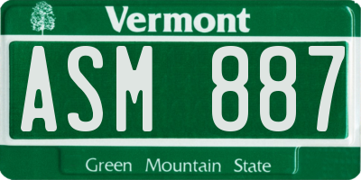 VT license plate ASM887