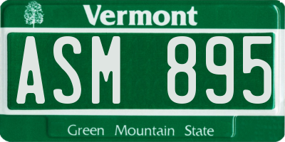 VT license plate ASM895