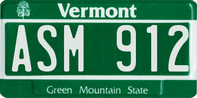 VT license plate ASM912