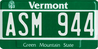 VT license plate ASM944
