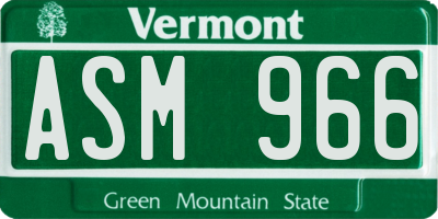 VT license plate ASM966
