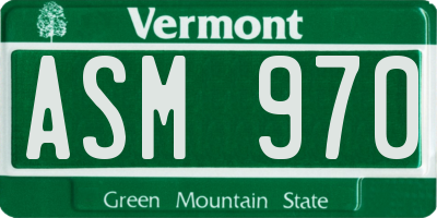 VT license plate ASM970