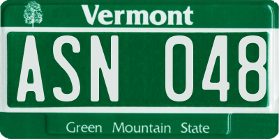 VT license plate ASN048