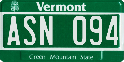 VT license plate ASN094