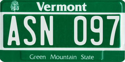 VT license plate ASN097