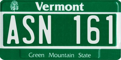 VT license plate ASN161
