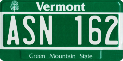 VT license plate ASN162