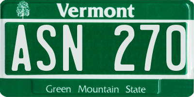 VT license plate ASN270