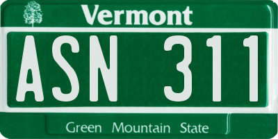 VT license plate ASN311