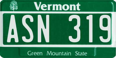 VT license plate ASN319