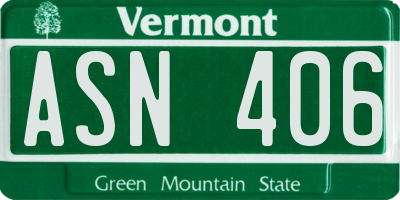 VT license plate ASN406