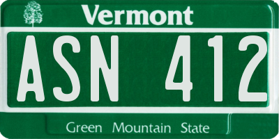 VT license plate ASN412