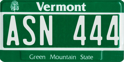 VT license plate ASN444