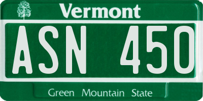 VT license plate ASN450