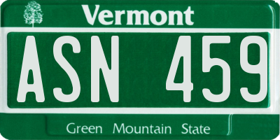 VT license plate ASN459