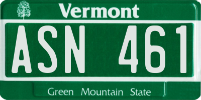 VT license plate ASN461