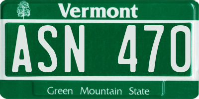 VT license plate ASN470