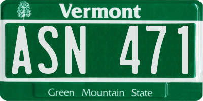 VT license plate ASN471