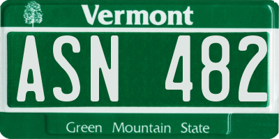 VT license plate ASN482
