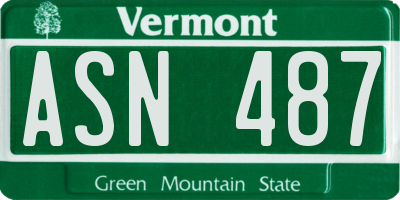 VT license plate ASN487