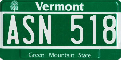 VT license plate ASN518