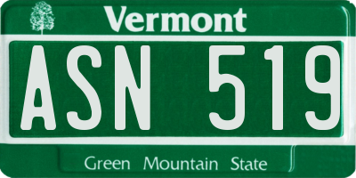 VT license plate ASN519