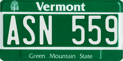 VT license plate ASN559