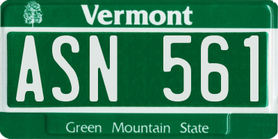 VT license plate ASN561