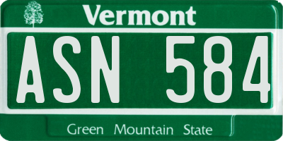 VT license plate ASN584
