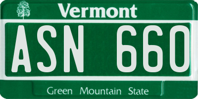 VT license plate ASN660