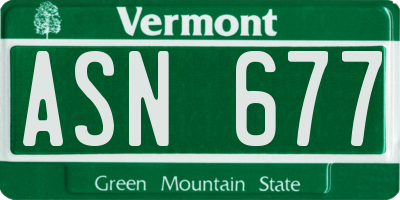 VT license plate ASN677