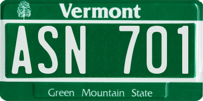 VT license plate ASN701
