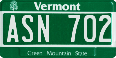 VT license plate ASN702