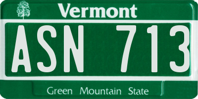 VT license plate ASN713