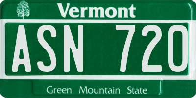 VT license plate ASN720