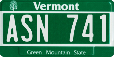 VT license plate ASN741