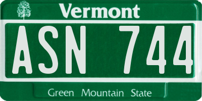VT license plate ASN744