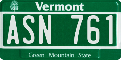 VT license plate ASN761