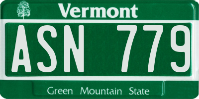 VT license plate ASN779
