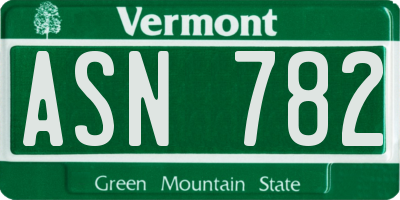 VT license plate ASN782