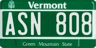 VT license plate ASN808